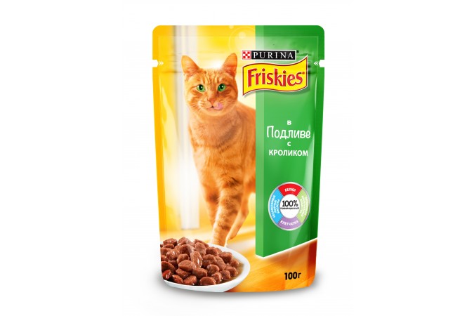 Консервы для кошек Purina Friskies, кролик с подливом