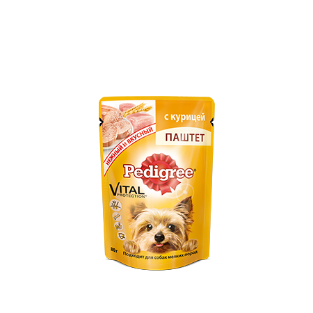 PEDIGREE Паштет для взрослых собак мелких пород с курицей