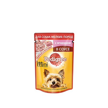 PEDIGREE для взрослых собак мелких пород в соусе с ягненком